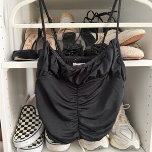 Urban Outfitters Black Gathered Top